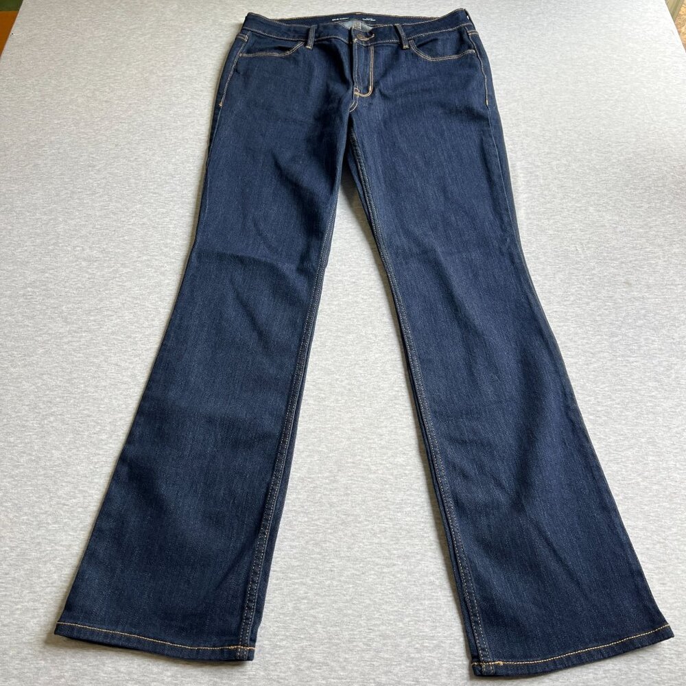 Old Navy Womens Mid-Rise Boot-Cut Jeans Size 10 Dark Rinse Stretch‎ Classic